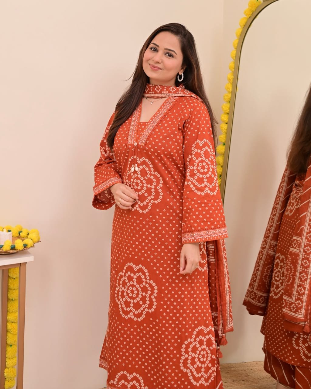 Summer A-Line Embroidered Kurti Palazzo Set